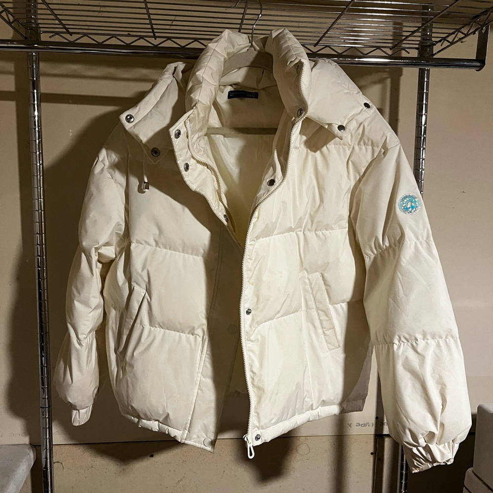 DKNY Off-White Puffer Coat
